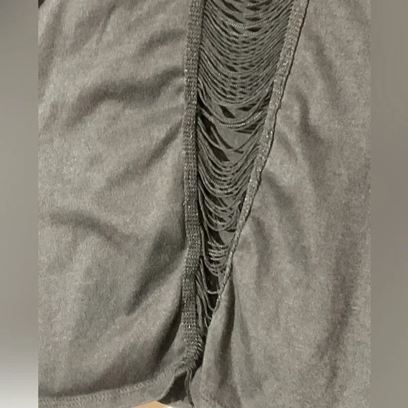 Social Misfits Indian Skull with Gold Tooth Fringe Split Back Tank Top Size Med - Picture 5 of 9